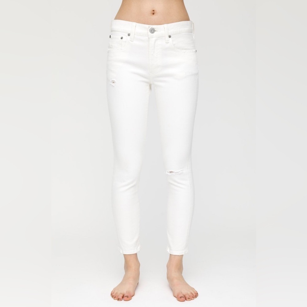 Moussy Vintage White Velma Distressed Skinny Jeans sz 25